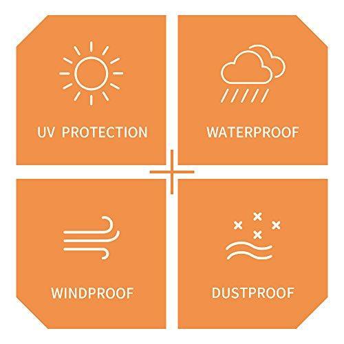 iCOVER 36 inch Griddle Cover-600D Water Proof Canvas Flat Top Grill Griddle Cover Sized for Blackstone 36 in Outdoor Cooking Gas Grill Griddle,Camp Chef 600, Incl Support Pole to Help Water Run Off