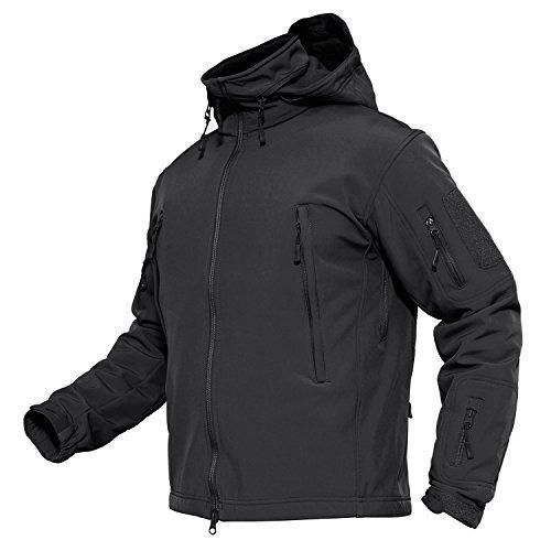 MAGCOMSEN Men's Tactical Jacket Winter Sports Hiking Skiing Water Resistant Fleece Lined Winter Coats Multi-Pockets