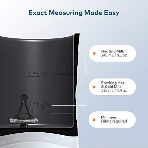 Milk Frother Miroco Electric Milk Steamer Automatic Soft Foam Maker Cold Hot Milk Warmer Silent Operation for Cappuccino, Latte, Coffee White