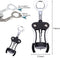 FOHO Wine Opener, Multifunctional Wing Corkscrew Wine Bottle Opener for all Cork Stoppered and Beer Cap Bottles, Luxury Waiter Corkscrew with Stopper Set for Wine Enthusiast, Waiters - Black