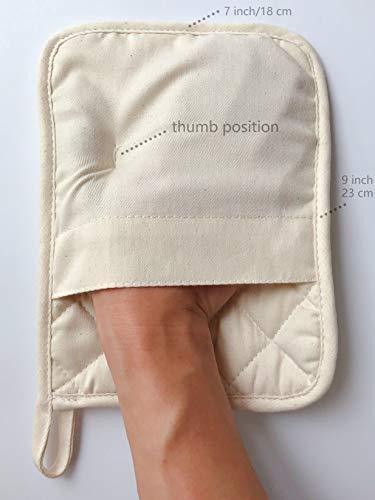GREVY Quilted Cotton Pot Holders with Thumb Position Pocket Heat Resistant Oven Mitts for Cooking or Baking,7x9 inches, (4-PCS Sets)