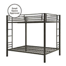 DHP Full Over Full Metal Bunk Bed, Sturdy Frame with Metal Slats, Black