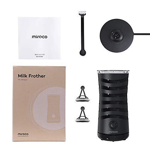 Milk Frother Miroco Electric Milk Steamer Automatic Soft Foam Maker Cold Hot Milk Warmer Silent Operation for Cappuccino, Latte, Coffee White