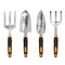 Gardening Tools, Garden Tools, Garden Tool Set, 5 Pieces Kit Gardening Gift Set, with 4 Heavy Duty Cast-Aluminium Tools and Garden Storage (3T)