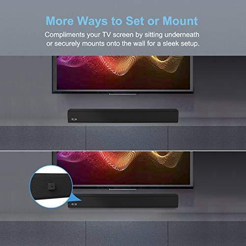 BESTISAN 100 Watt Home Theater System 2.1 Channel with Built-in Subwoofer, Bluetooth 5.0 and Wired Connections Sound Bars for TV (32 Inch, 3 Audio Modes, Bass Adjustable, Wall Mountable, Touch Control