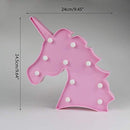 Pooqla LED Night Light Lamp Kids Marquee Letter Lights Unicorn Shape Signs Light Up Christmas Party Wall Decoration Battery Operated (Pink)