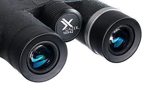 Xgazer Optics HD 10X42 Professional Binoculars - High Power Travel, Hunting, Fishing, Safari, Bird Watching Binoculars - Long Range, Eye-Relief Binoculars w/Neck Strap, Cleaning Cloth & Carrying Case