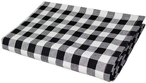 COTTON CRAFT Buffalo Check Cotton Table Cloth - 60" x 102" Size - Black and White Plaid for Wedding, Part, Home Dinning Wedding, Kitchen Picnic