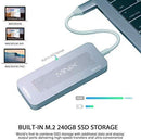 MINIX NEO Storage, 240GB Aluminum USB-C Multiport SSD Storage Hub, Built-in M.2 SSD Storage with HDMI [4K @ 30Hz], 2 x USB 3.0 and USB-C for Power Delivery, Compatible for Apple MacBook. Space Gray