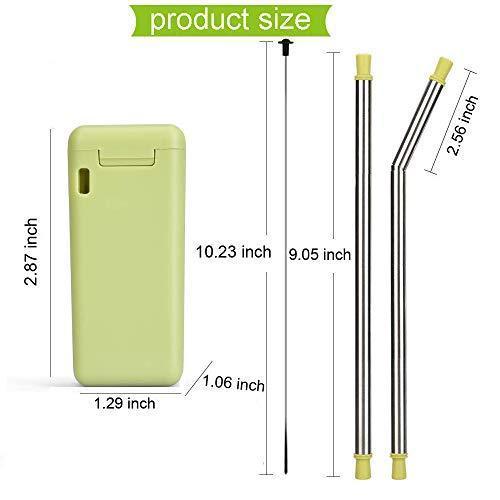 "	Collapsible Reusable straw Packs, BPA Free, Tiny, Portable, Eco-Friendly, Wildlife Saving, Ocean Friendly, Bar Accessories, Tiny, Cleaning brush, Case and Key-Chain for easy Traveling … (Blue)"