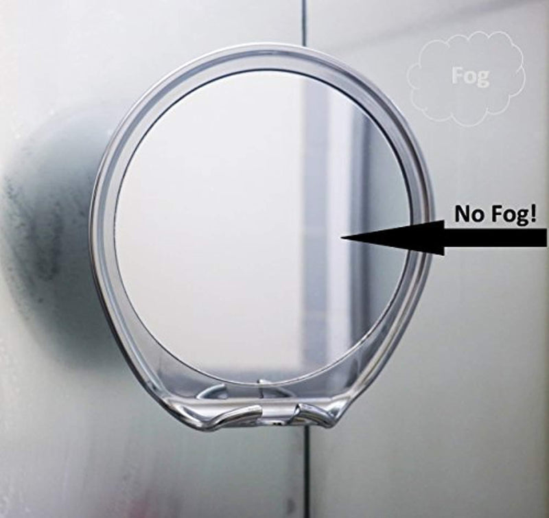 JiBen Fogless Shower Mirror with Power Locking Suction, Built-in Razor Hook and 360 Degree Rotating Adjustable Arm, Personal Fog Free Bathroom Shaving Mirror (Chrome)