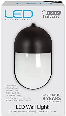 Feit Electric  LED Black Lantern, Security Outdoor Light, 2700K