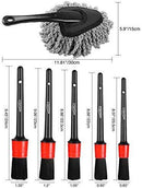 Manfiter Detailing Brush Set, Car Duster, Auto Detail Brush Set with Car Dash Duster Brush for Car Motorcycle Automotive Cleaning Wheels, Dashboard, Interior, Exterior, Leather, Air Vents