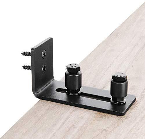 SMARTSTANDARD Sliding Barn Door Bottom Adjustable Floor Guide Roller, Black, Smoothly and Quietly, Easy to Install (2 Rollers) 2PCS