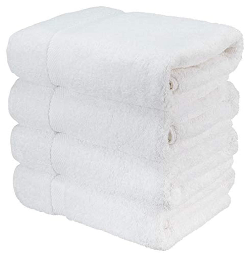 Luxury Bath Towels for Bathroom-Hotel-Spa-Kitchen-Set - Circlet Egyptian Cotton - Highly Absorbent Hotel Quality Towels - Bulk Set of 4-27x54 Inch (White, 4)