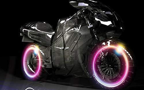 Gechiqno 4 Pair LED Wheel Lights - Car Bike Wheel Tire Tyre Valve Dust Cap, Safety, Waterproof, Motion Activated, Spoke Flash Lights Car Valve Stems & Caps Accessories