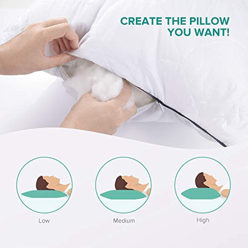 Sable Pillows for Sleeping, Registered with FDA Goose Down Alternative Bed Pillow 2 Pack, Super Soft Plush Fiber Fill, Adjustable Loft, Relief for Neck Pain, Side Sleeper, Hypoallergenic, Queen Size