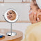 Benbilry Lighted Makeup Mirror - LED Double Sided 1x/10x Magnification Cosmetic Mirror,7 Inch Battery-Powered 360 Degree Rotation Vanity Mirror with On/Off Push-Button