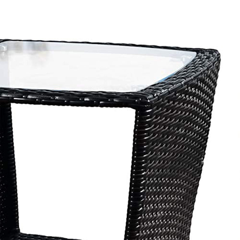 Great Deal Furniture Easton Outdoor Black Wicker Accent Table