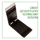 Fuzzy Bunkers Quality Leather Golf Scorecard Holder - Yardage Book Cover Plus Free Golf Pencil and Downloadable PDF Stat Tracker Sheet