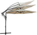 Nature's Blossom 10 Ft Cantilever Offset Patio Umbrella Outdoor Aluminum Hanging Umbrella with Crank and Air Vent, 8 Ribs, Taupe