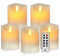 Aignis Flameless Candles, Led Candles Set of 7(H 4" 4" 4" 5" 5" 6" 6" x D 3") Ivory Resin Candles Battery Candles with Remote Timer Waterproof Outdoor Indoor Candles