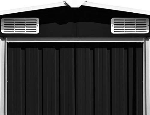 Unfade Memory Outdoor Storage Shed Garden Shed Metal Carport for Storing a Wide Variety of Tools, Garden Furniture and Garden Equipment, Metal Anthracite (101.2"x195.7"x70")