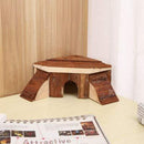 Hamster Wooden House Small Animals Hideout Hut for Dwarf Hamster Cage Sleeping Cabin