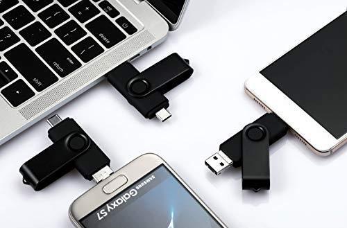 Android Flash Drive 64GB, ARETOP 3-in-1 Photo Stick for Android Phones (Both Micro and Type-C) Memory Stick Type C Micro USB Thumb Drive for Android 64gb Pen Drive