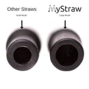 he Original MyStraw Folding Drinking Stainless Steel Metal Straw | Collapsible Reusable-Medical Food Grade | Portable with Case Keychain Cleaning Brush | Wide Mouth (Black Sand)