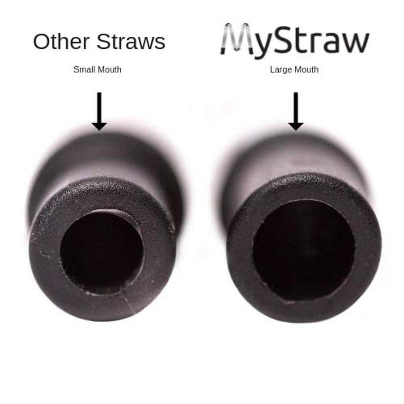 he Original MyStraw Folding Drinking Stainless Steel Metal Straw | Collapsible Reusable-Medical Food Grade | Portable with Case Keychain Cleaning Brush | Wide Mouth (Black Sand)