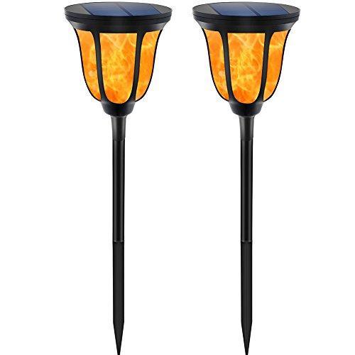 TomCare Solar Lights Solar Torches Lights Waterproof Flickering Flames Torches Lights Outdoor Solar Powered Path Lights Dancing Flame Lighting Dusk to Dawn Auto On/Off for Garden Patio Yard(2)