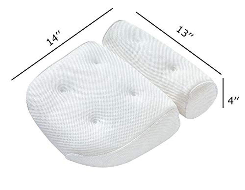 Bath Pillow Bathtub Spa Pillow, Non-slip 6 Large Suction Cups, Extra Thick for Perfect Head, Neck, Back and Shoulder Support by Idle Hippo, Fits All Hot Tub, Whirlpool,...