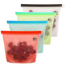 Silicone Food Storage Bag Reusable Silicone Food Bags 4PACK Food Grade Versatile Preservation Bag Container for Fruits Vegetables Meat 7.72X6.89 Green Blue Red White Color Assorted Silicone Food Bag