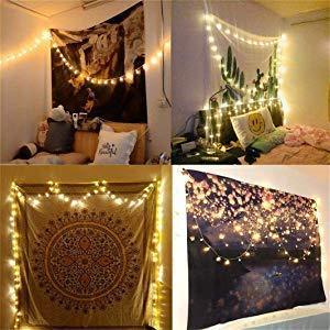 66Ft 200leds Waterproof Copper Wire Starry String Fairy Lights Bendable and Flexible Perfect DIY for Bedroom | Tapestry | Wedding | Party |Christmas|Garden | Indoor | Outdoor Wall Decor-Warm White