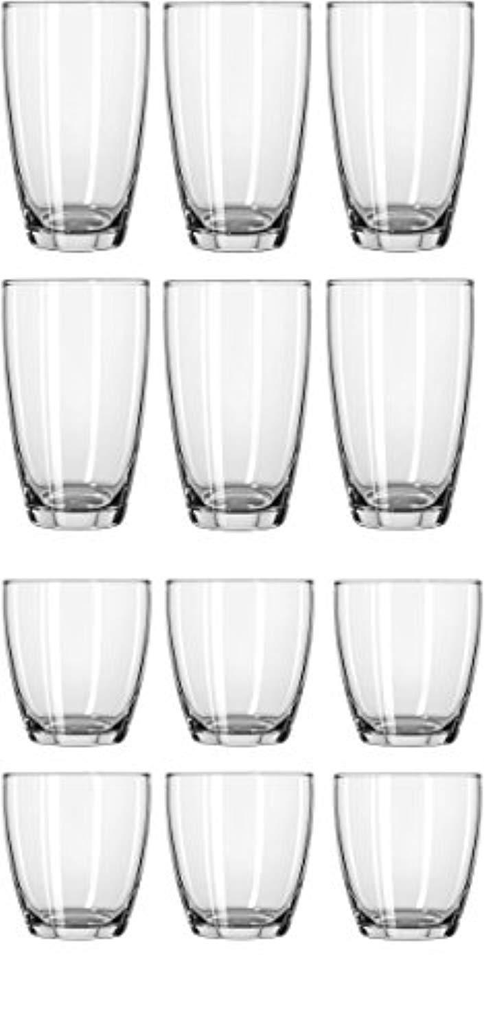 Circleware 44539 Smooth Huge Set of 12 Drinking Glasses & Whiskey Cups, Home & Kitchen Entertainment Glassware for Water, Beer, Juice, Ice Tea, Bar Beverage Gifts, 6-16oz & 6-13oz, Clear-Edition 12pc