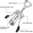 FOHO Wine Opener, Multifunctional Wing Corkscrew Wine Bottle Opener for all Cork Stoppered and Beer Cap Bottles, Luxury Waiter Corkscrew with Stopper Set for Wine Enthusiast, Waiters - Black