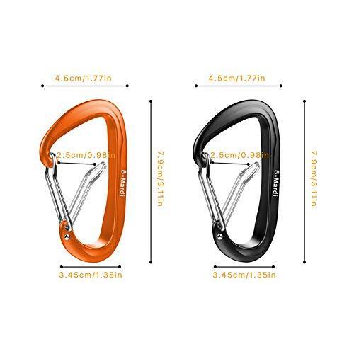 B-Mardi Ultra Sturdy Carabiner Clips,4 Pack, Certified 12KN (2697 lbs) Heavy Duty Caribeaners for Hammocks, Camping,Hiking, Swing, Locking Dog Leash and Harness, Outdoor,Hiking & Utility