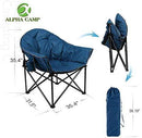 Camping World Reclining Folding Oversized Moon Saucer Chair with Cup Holder for Camping, Hiking - Saucer Support 500 LBS