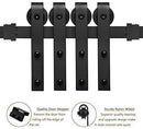 Homlux 6ft Heavy Duty Sturdy Sliding Barn Door Hardware Kit Single Door - Smoothly and Quietly - Simple and Easy to Install - Fit 1 3/8-1 3/4" Thickness Door Panel(Black)(J Shape Hangers)