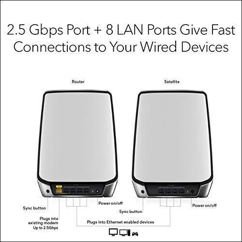 NETGEAR Orbi Tri-Band Whole Home Mesh WiFi System, with Wall Plugs for Placement Anywhere (RBK33) – Router Replacement Covers up to 5,000 sq. ft. 3-Pack Includes 1 Router & 2 Wall Plug Satellites