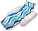 Poolmaster Swimming Pool Floating Chaise Lounge, Caribbean, Blue Stripe