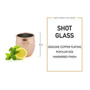 Moscow Mule Copper Mugs, 100% Handcrafted, Food-safe Copper Mugs, Mug with Brass Handle & Stainless-Steel Lining, with Copper Straws, Jigger and Shot Glass (Hammered)