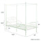 DHP Canopy Bed with Sturdy Bed Frame, Metal, Twin Size - White