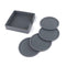 WINIT 5-Piece Silicone Coasters with Holder for Drink Absorbent, Anti-Slip Durable Reusable Eco-Friendly Large Size Coasters for Glasses on Outdoor Patio Furniture, Dinner Table or Bar (Gray)