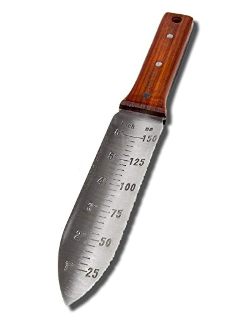 Ultimate Gardening Tool Hori Hori Gardening Knife Perfect for Weeding Digging and Pruning Included Light Weight Nylon Sheath - Garden Blade SSR by Garden Guru Lawn and Garden Tools