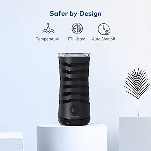Milk Frother Miroco Electric Milk Steamer Automatic Soft Foam Maker Cold Hot Milk Warmer Silent Operation for Cappuccino, Latte, Coffee White