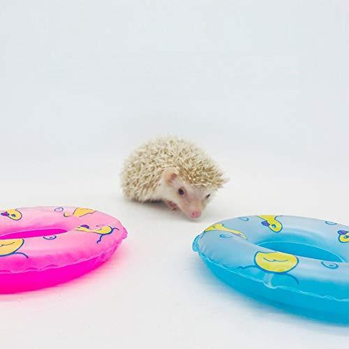 HAICHEN TEC 3.74 Inch Small Animal Hedgehog Fancy Mouse Bath Collar Ring Yellow Duck Transparent Swimming Rings Hamster Swim Life Jacket Float Coat Photo Shoot Toy Cage Accessories(6 Pack)
