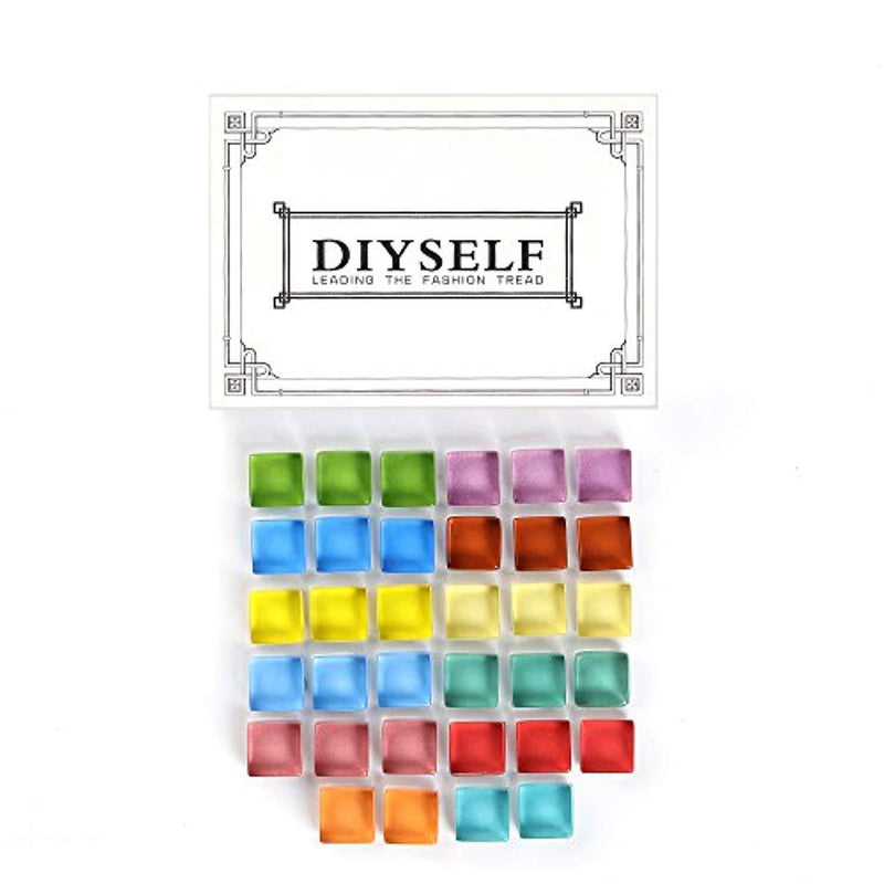 DIYSELF 36 pack fridge magnets for Whiteboard magnets mini refrigerator magnets strong office magnets Colorful Cute Fun Decoration (Glass)