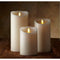 Luminara Flameless Candle Set of 3pcs,3.5-Inch by 5/7/9-Inch Pillar Candle with Moving Wick,Ivory